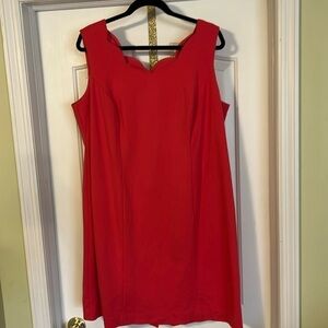 Talbots sleeveless dress. Scalloped neckline. Size 16wp.
